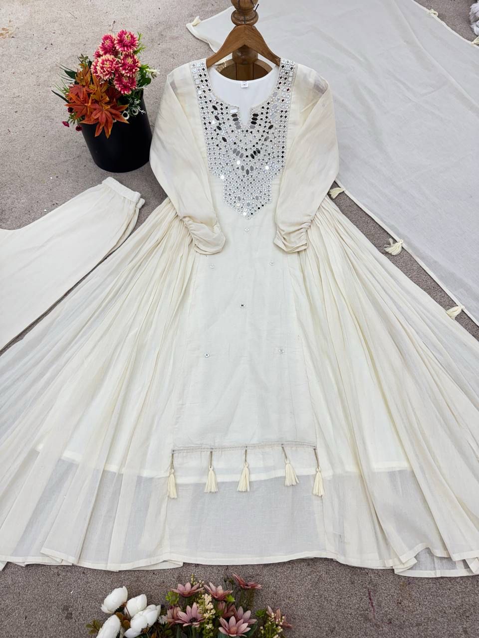 Pure Khadi Cottan Anarkali Dress