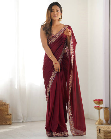 Marron saree