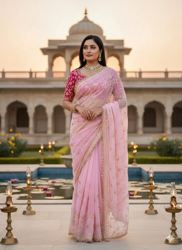 Pink Premium Saree